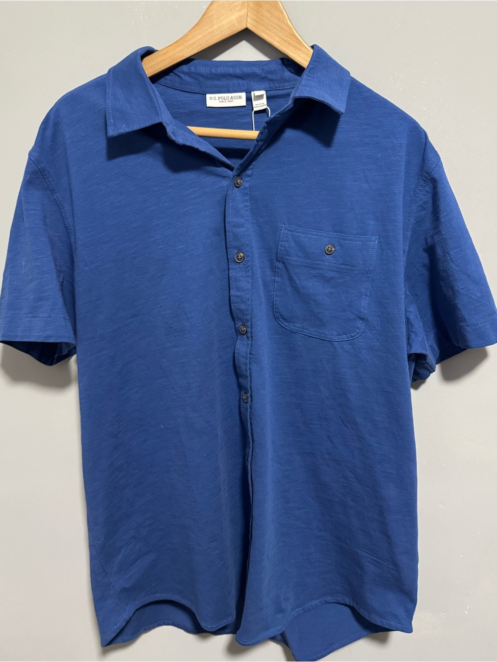 NWT- U.S. Polo Assn. Royal Blue Short Sleeve shirt. Men’s Size XL, 100% Cotton